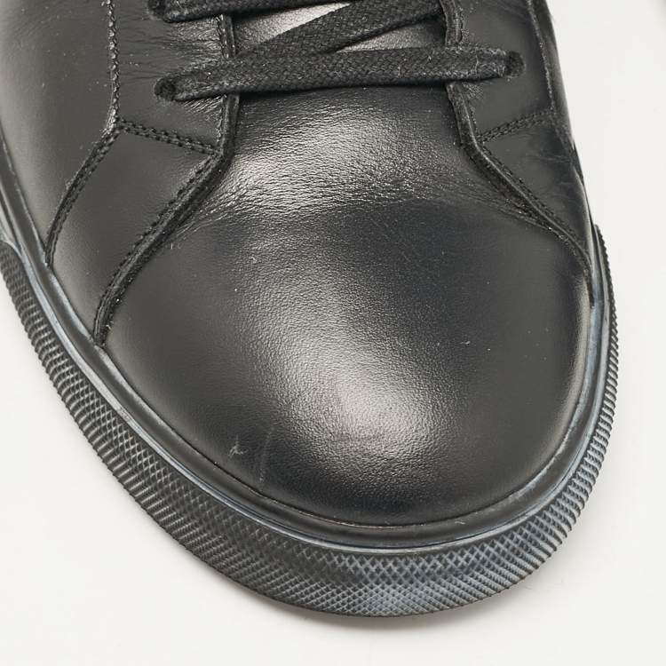Pre Owned Saint Laurent Black Leather Andy Lace Up Sneakers Size 43.5