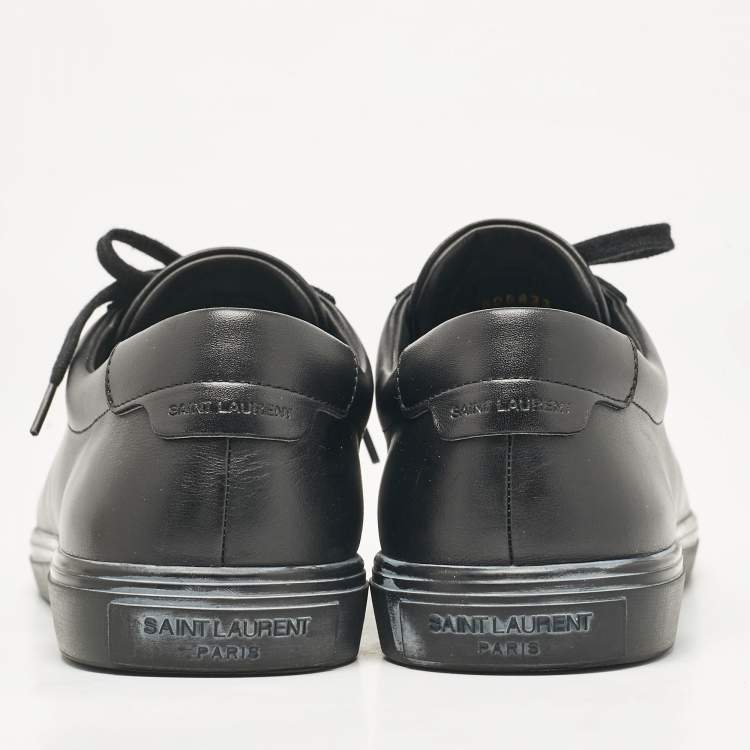Pre Owned Saint Laurent Black Leather Andy Lace Up Sneakers Size 43.5