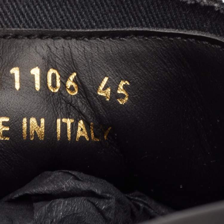 Pre Owned Saint Laurent Black Distressed Canvas Court Classic Sneakers Size 45