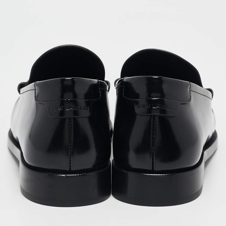 Pre Owned Saint Laurent Black Leather Le Penny Loafers Size 41
