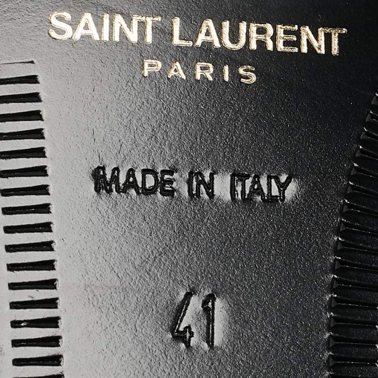 Pre Owned Saint Laurent Black Leather Le Penny Loafers Size 41