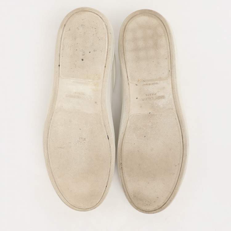 Pre Owned Saint Laurent White Leather Low Top Sneakers Size 46