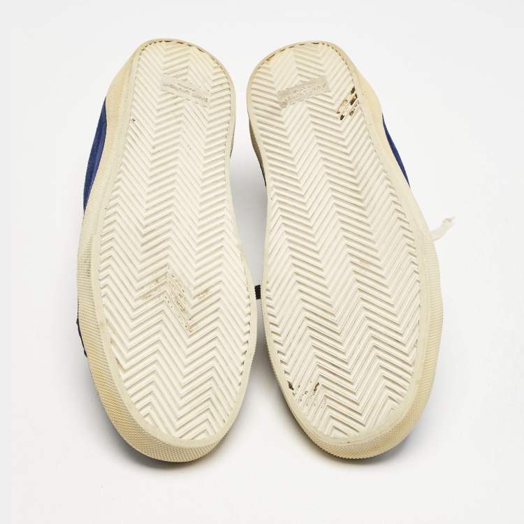 Pre Owned Saint Laurent Blue Suede Court Classic Sneakers Size 45