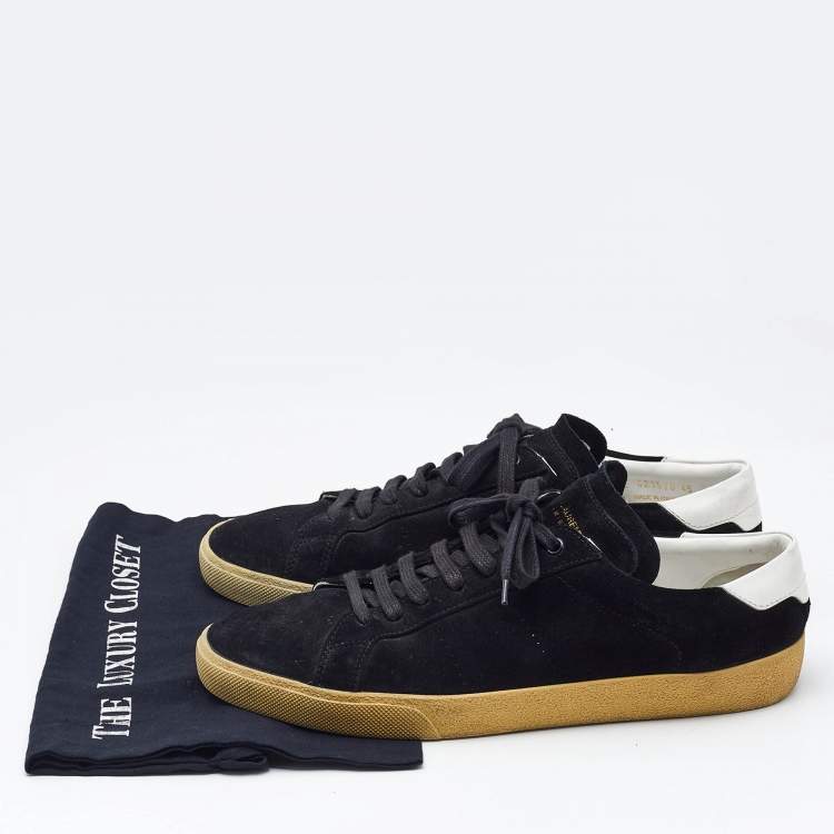 Pre Owned Saint Laurent Black Suede Soho Court Classic Low Top Sneakers Size 45