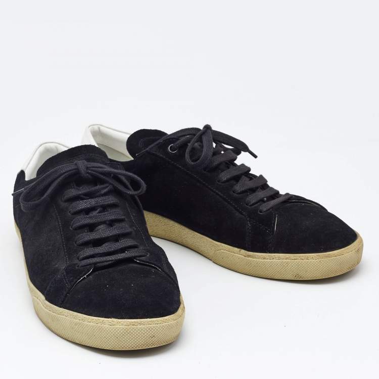 Pre Owned Saint Laurent Black Suede Soho Court Classic Low Top Sneakers Size 45
