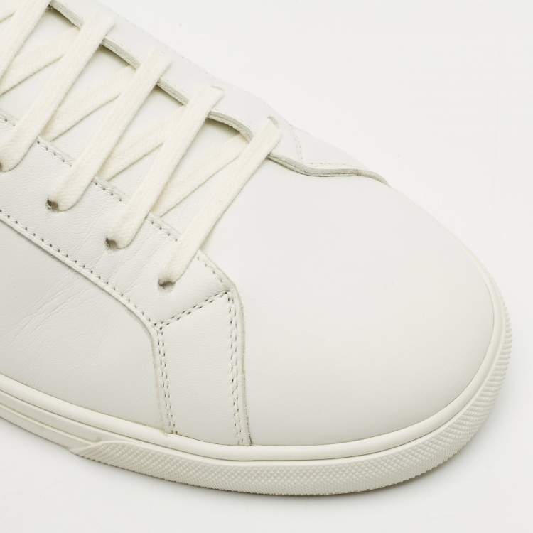 Pre Owned Saint Laurent White Leather Andy Sneakers Size 45.5