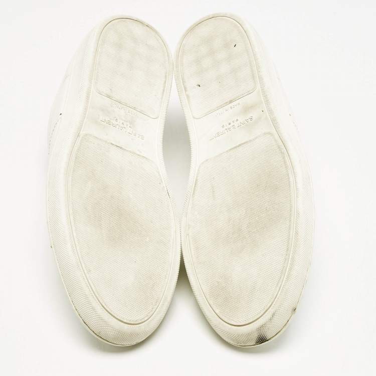 Pre Owned Saint Laurent White Leather Lace Up Sneakers Size 42