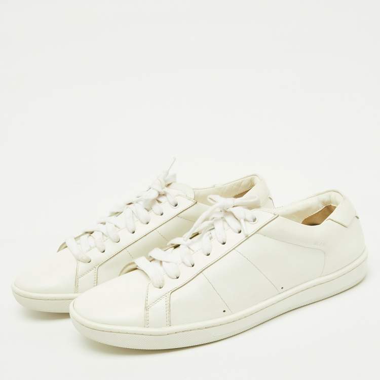 Pre Owned Saint Laurent White Leather Andy Low Top Sneakers Size 43