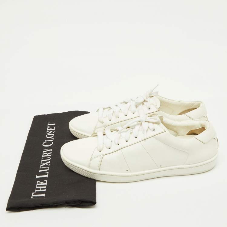 Pre Owned Saint Laurent White Leather Andy Low Top Sneakers Size 43