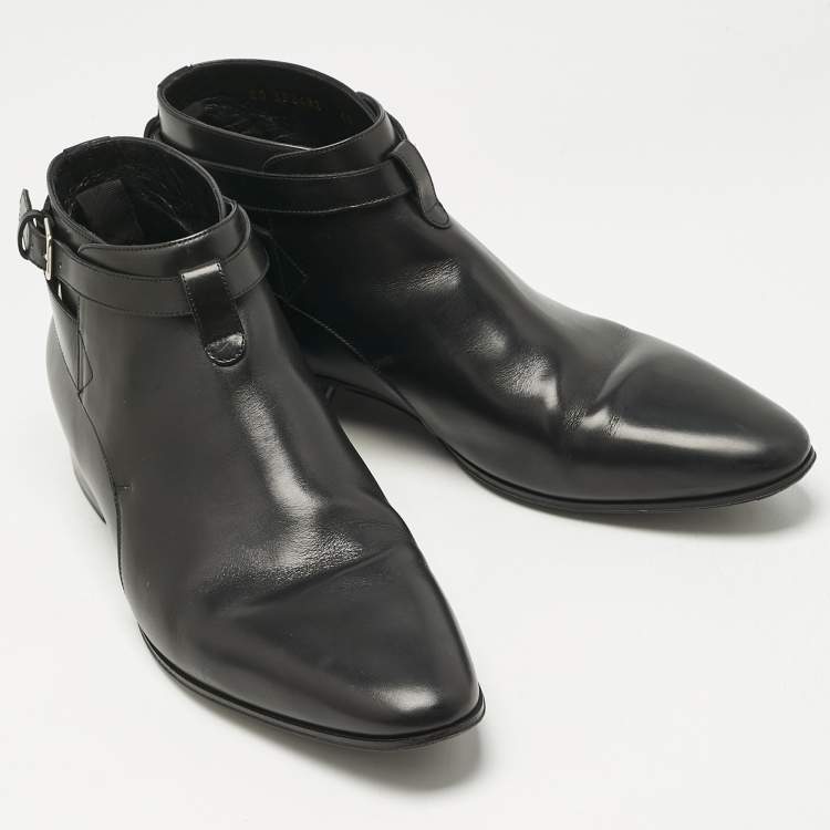 Pre Owned Saint Laurent Black Leather London 20 Jodhpur Boots Size 43
