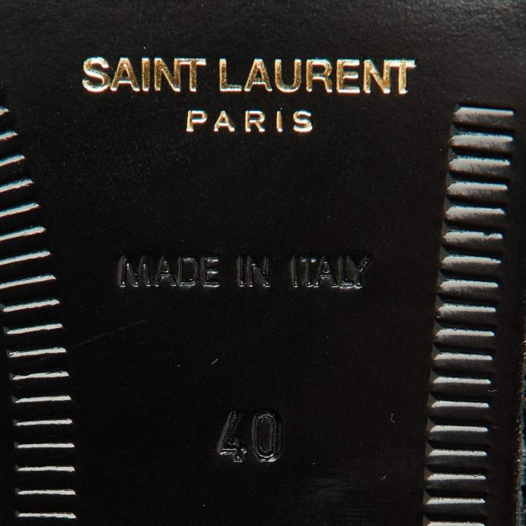 Pre Owned Saint Laurent Black Brushed Leather Le Penny Loafers Size 40