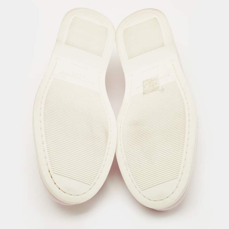 Pre Owned Saint Laurent Pink Leather Penny Loafers Size 42