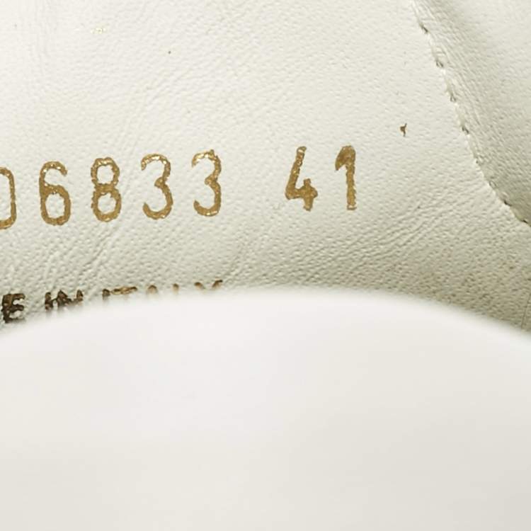 Pre Owned Saint Laurent White Leather Andy Lace Up Sneakers Size 41