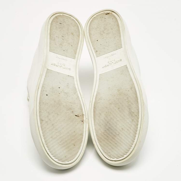 Pre Owned Saint Laurent White Leather Andy Lace Up Sneakers Size 41