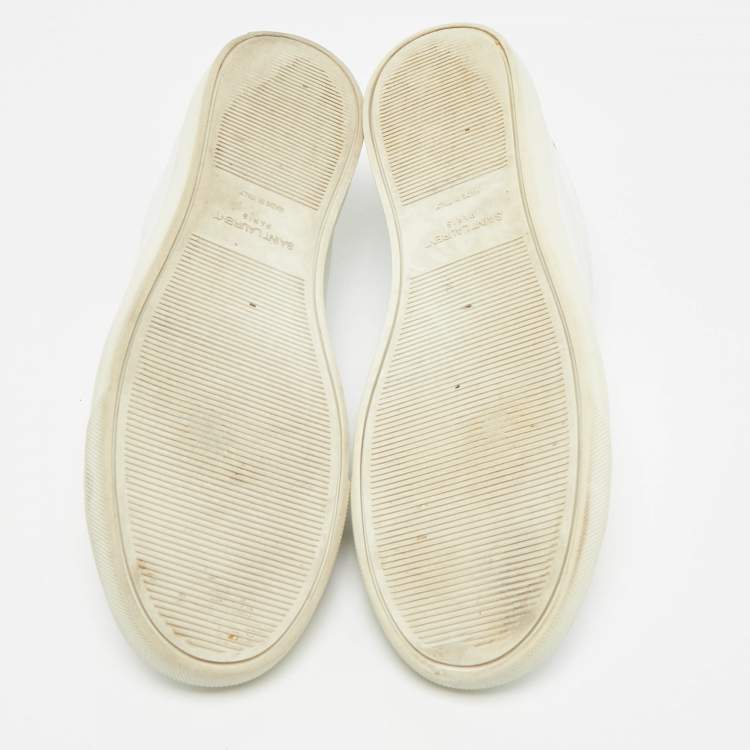 Pre Owned Saint Laurent Andy Size 43 White Leather Lace Up Sneakers