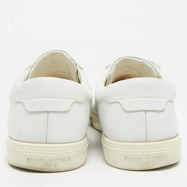 Pre Owned Saint Laurent Andy Size 43 White Leather Lace Up Sneakers