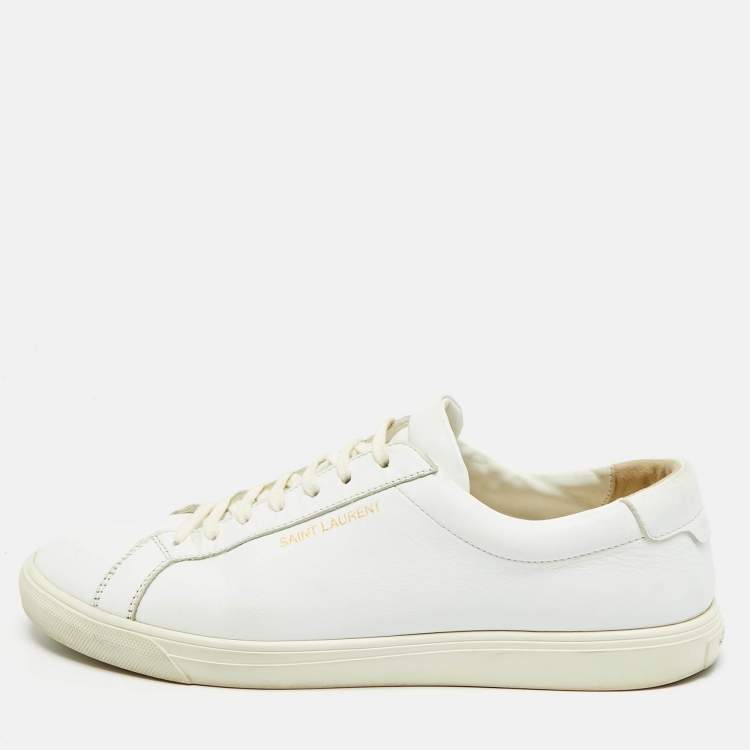 Pre Owned Saint Laurent Andy Size 43 White Leather Lace Up Sneakers