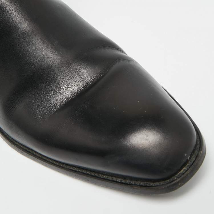 مملوكة مسبقًا Saint Laurent Harness Size 42 Black Leather Ankle Length Boots