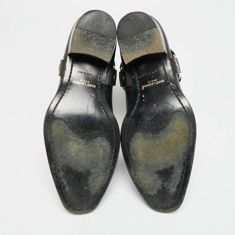 مملوكة مسبقًا Saint Laurent Harness Size 42 Black Leather Ankle Length Boots