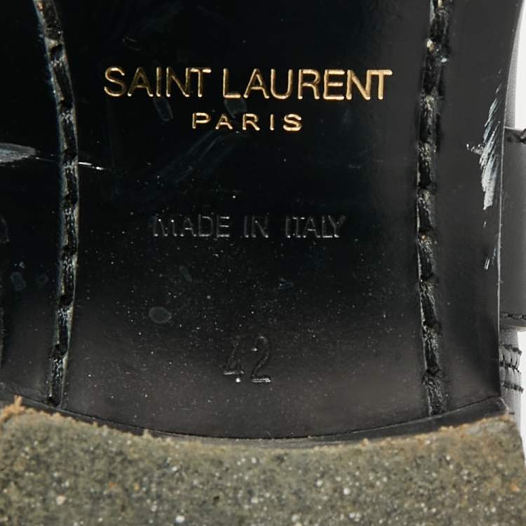 مملوكة مسبقًا Saint Laurent Harness Size 42 Black Leather Ankle Length Boots