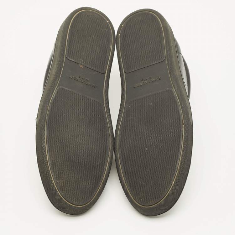 Pre Owned Saint Laurent Court Classic Size 45 Black Leather Low Top Sneakers