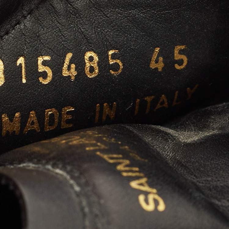 Pre Owned Saint Laurent Court Classic Size 45 Black Leather Low Top Sneakers