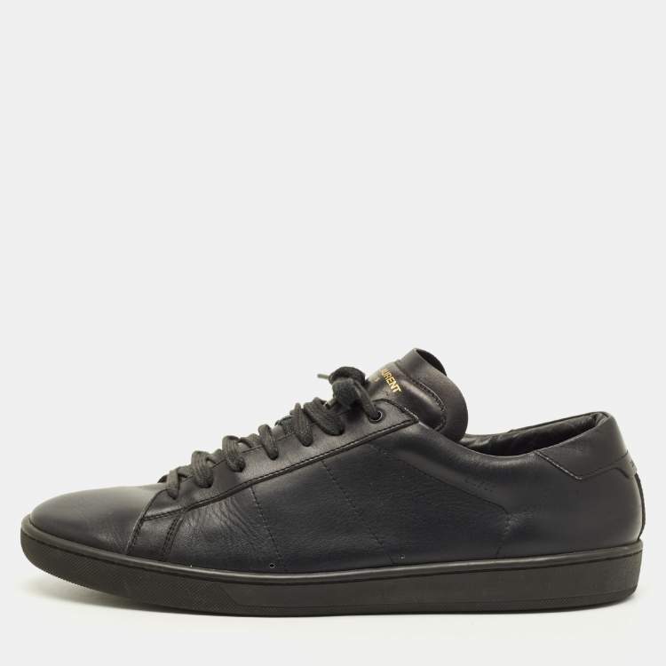 Pre Owned Saint Laurent Court Classic Size 45 Black Leather Low Top Sneakers