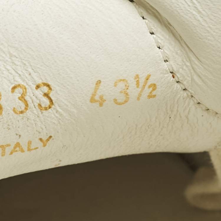 Pre Owned Saint Laurent Andy Size 43.5 White Leather Lace Up Sneakers