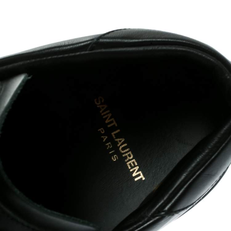 Pre Owned Saint Laurent Paris Black Leather Low Top Sneakers Size 41