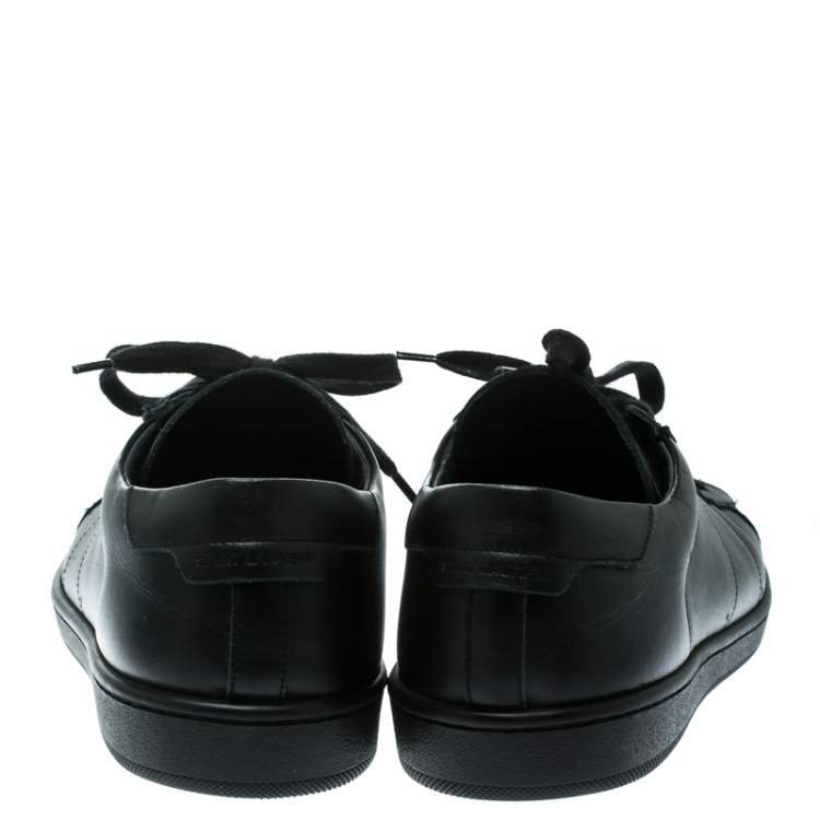 Pre Owned Saint Laurent Paris Black Leather Low Top Sneakers Size 41