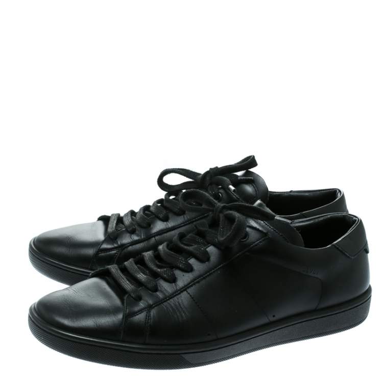 Pre Owned Saint Laurent Paris Black Leather Low Top Sneakers Size 41
