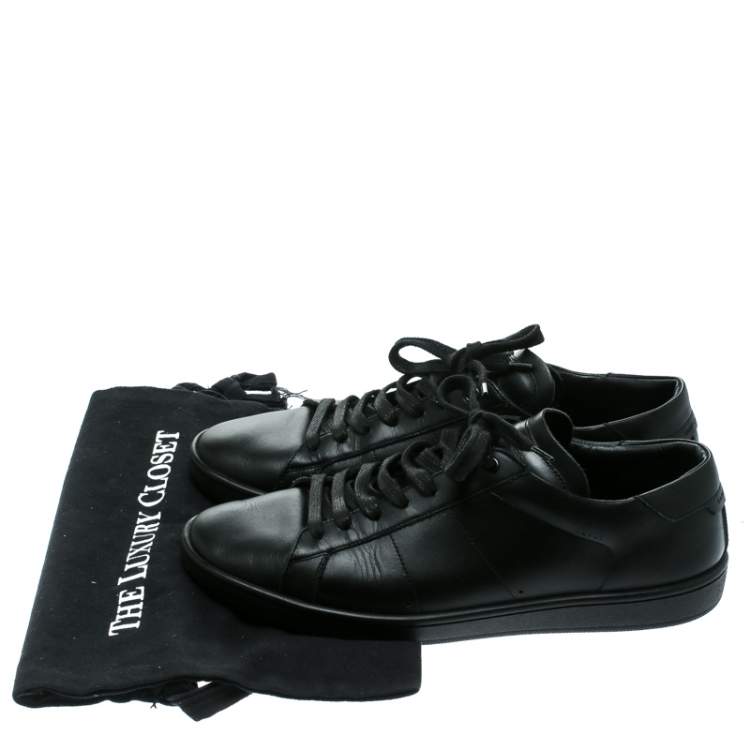 Pre Owned Saint Laurent Paris Black Leather Low Top Sneakers Size 41
