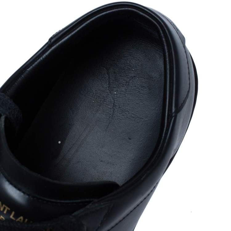 Pre Owned Saint Laurent Paris Black Leather Low Top Sneakers Size 42