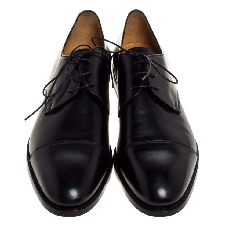 Pre Owned Saint Laurent Paris Black Leather Simon Lace Up Derby Size 44.5