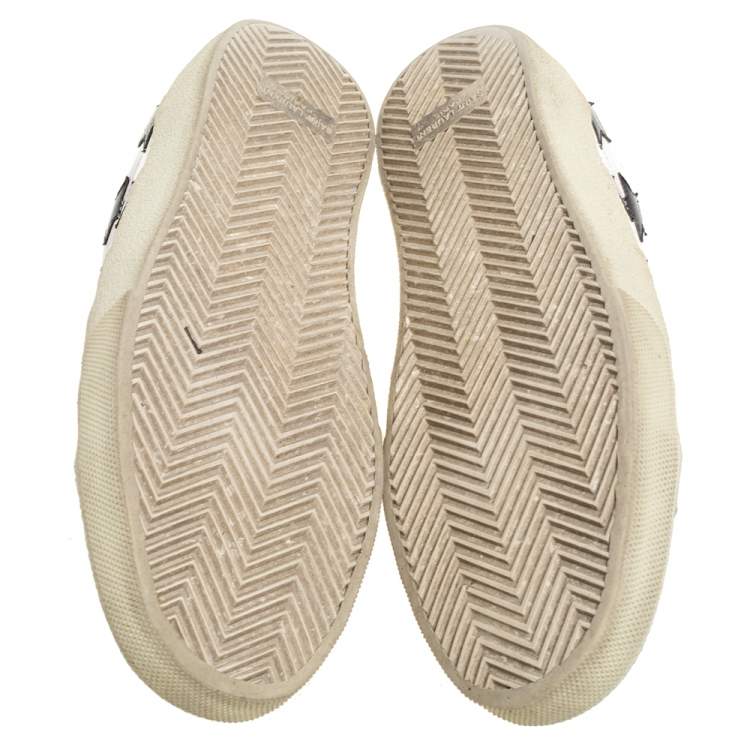 Pre Owned Saint Laurent White Leather Star Court Classic California Sneakers Size 45