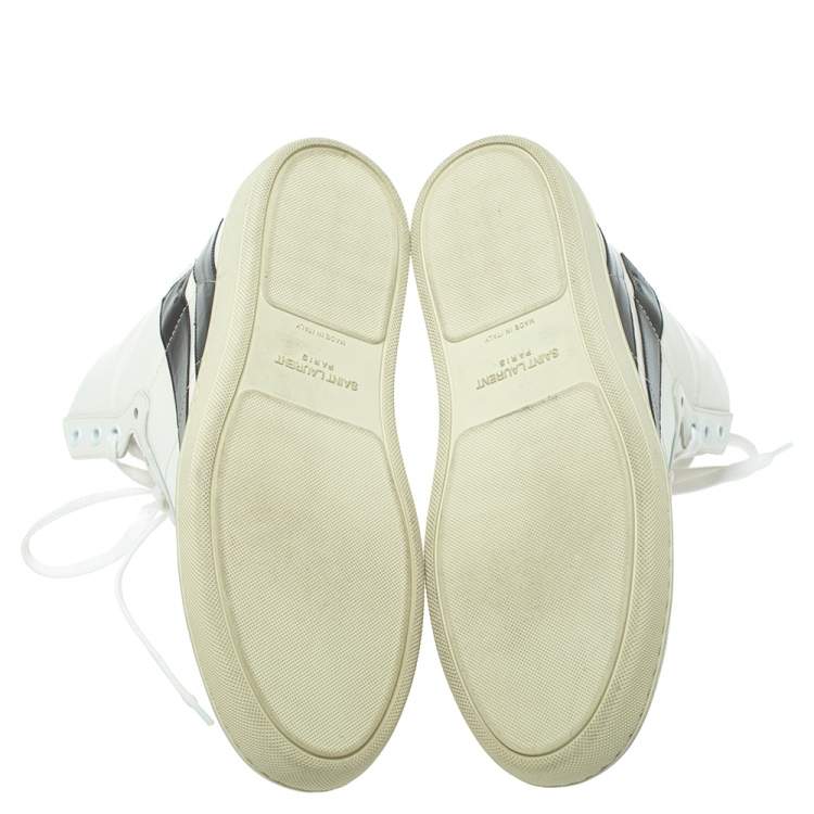 Pre Owned Saint Laurent White Leather High Top Sneakers Size 41