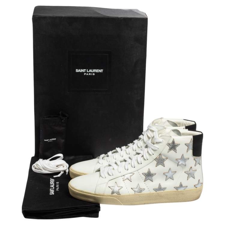 Pre Owned Saint Laurent White Leather California High Top Sneakers Size 42