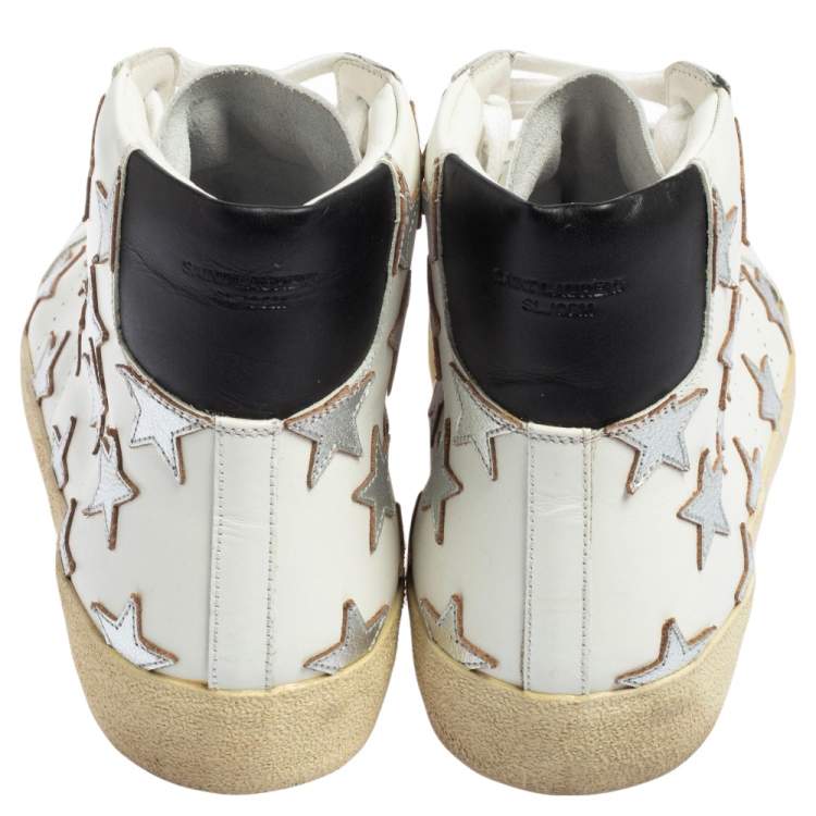 Pre Owned Saint Laurent White Leather California High Top Sneakers Size 42
