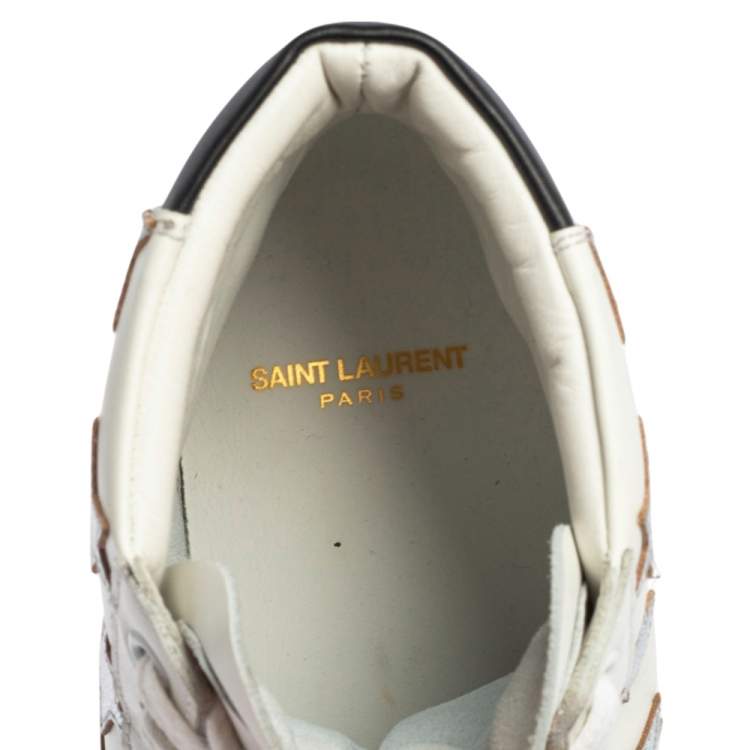 Pre Owned Saint Laurent White Leather California High Top Sneakers Size 42