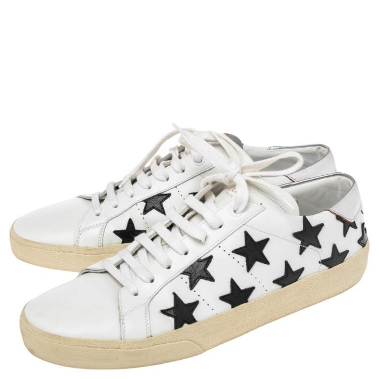 Pre Owned Saint Laurent White Leather Star Court Classic California Sneakers Size 41