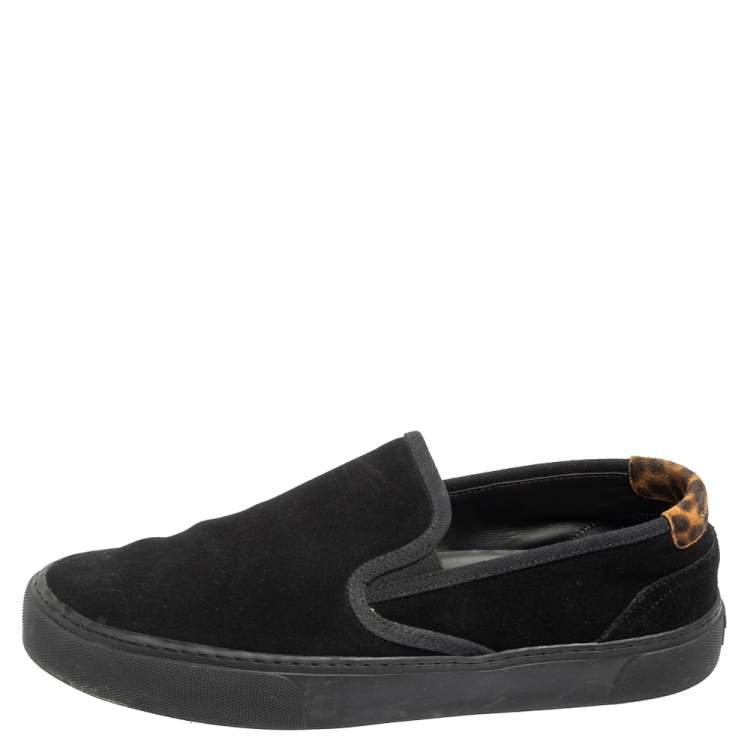 Pre Owned Saint Laurent Black Suede Venice Slip-On Sneakers Size 42