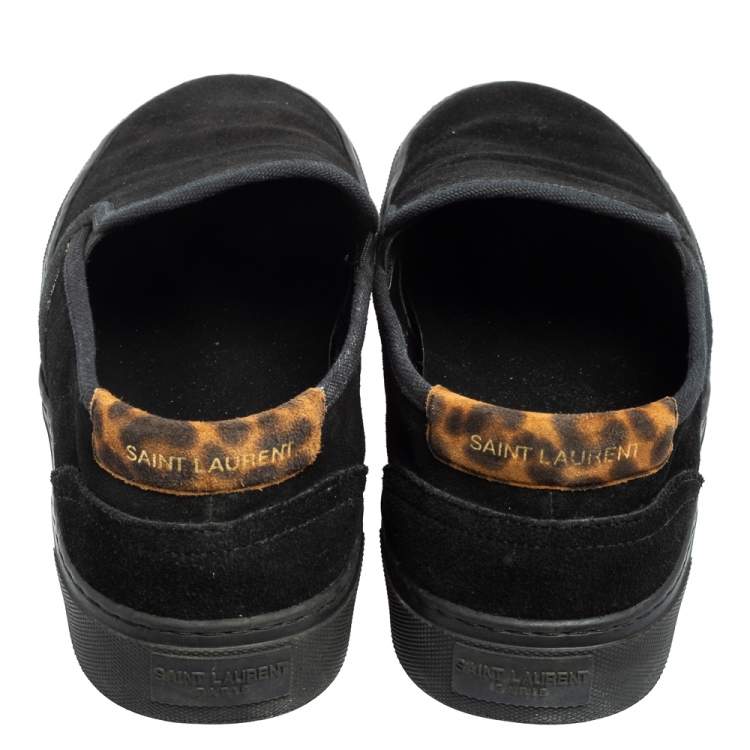 Pre Owned Saint Laurent Black Suede Venice Slip-On Sneakers Size 42
