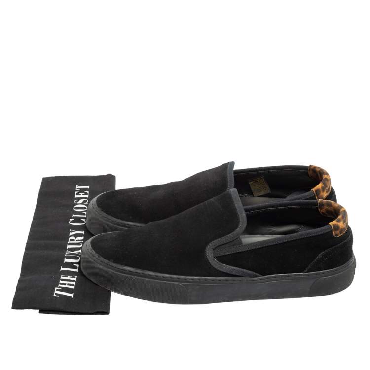 Pre Owned Saint Laurent Black Suede Venice Slip-On Sneakers Size 42