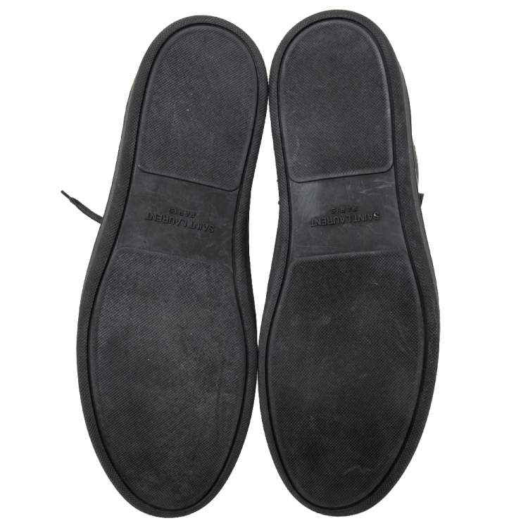 Pre Owned Saint Laurent Black Leather High-Top Sneakers Size 43