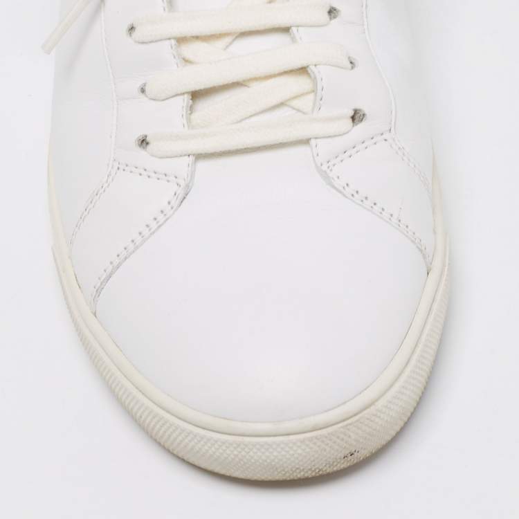 Pre Owned Saint Laurent White Leather Andy Low-Top Sneakers Size 41
