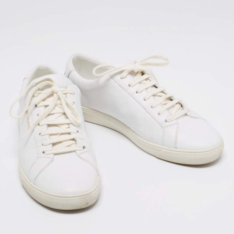 Pre Owned Saint Laurent White Leather Andy Low-Top Sneakers Size 41