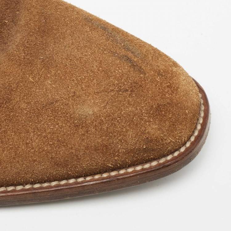 Pre Owned  Saint Laurent Paris Brown Suede Ankle Boots Size 43