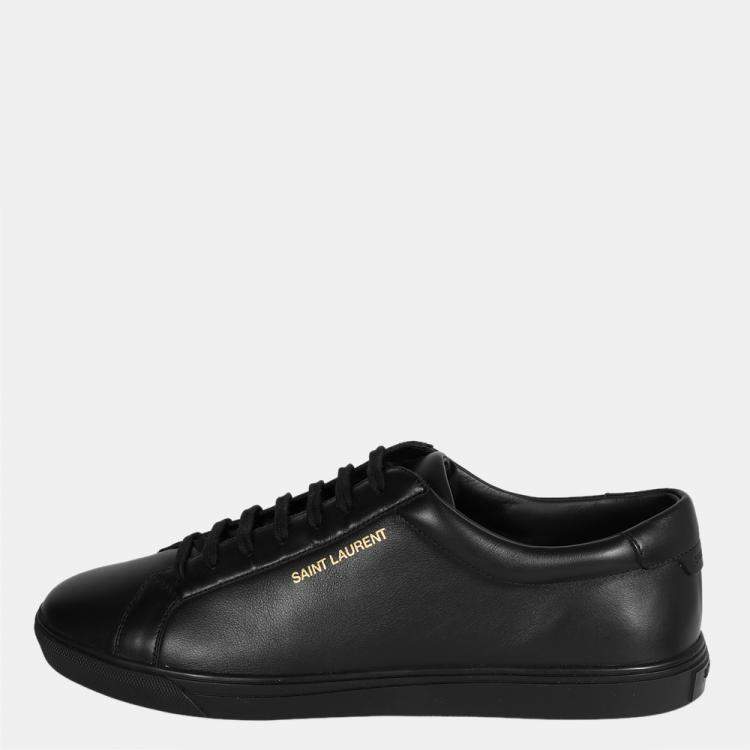 Pre Owned Saint Laurent Black Leather Andy Low Top Sneaker EU 43