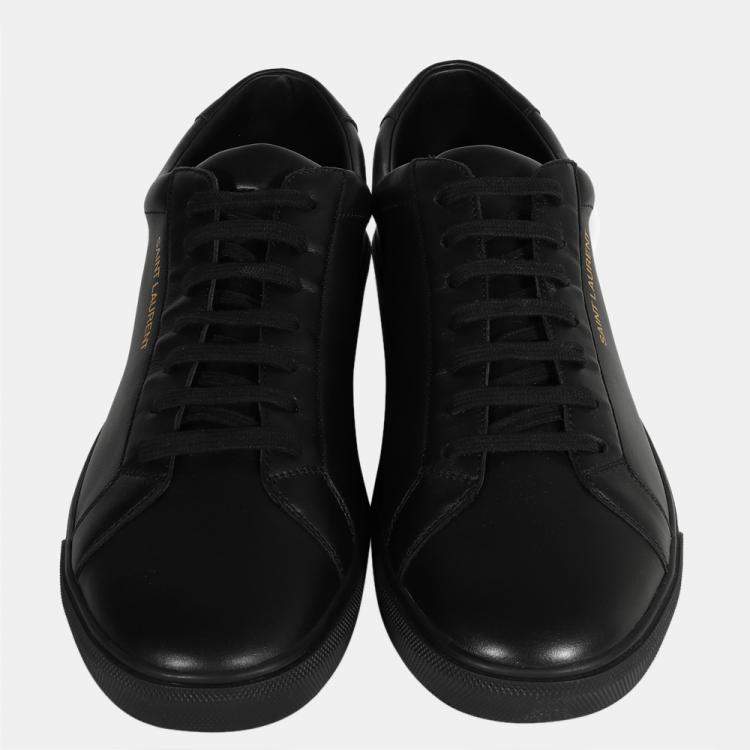 Pre Owned Saint Laurent Black Leather Andy Low Top Sneaker EU 43
