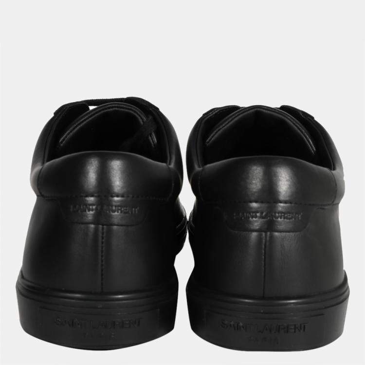 Pre Owned Saint Laurent Black Leather Andy Low Top Sneaker EU 43
